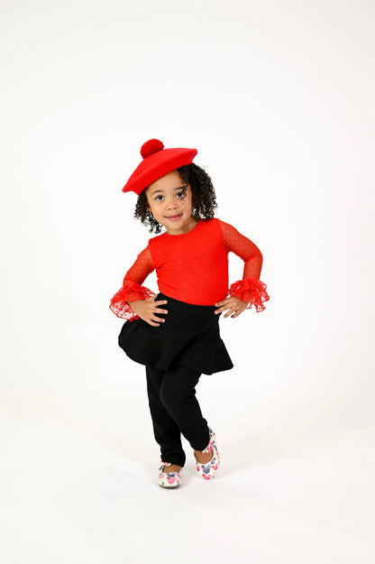 Skirted fleece lined leggings