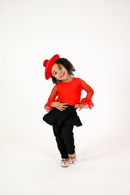 Skirted fleece lined leggings