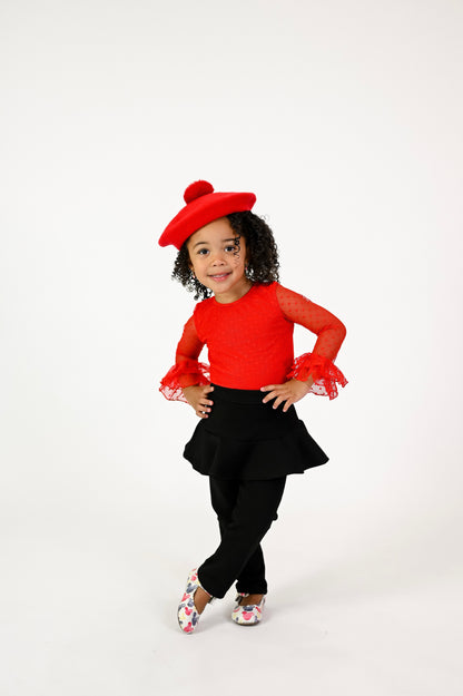 Skirted fleece lined leggings