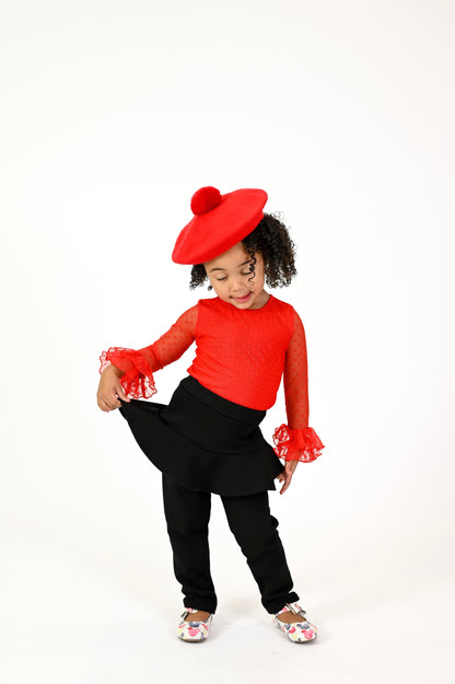 Skirted fleece lined leggings