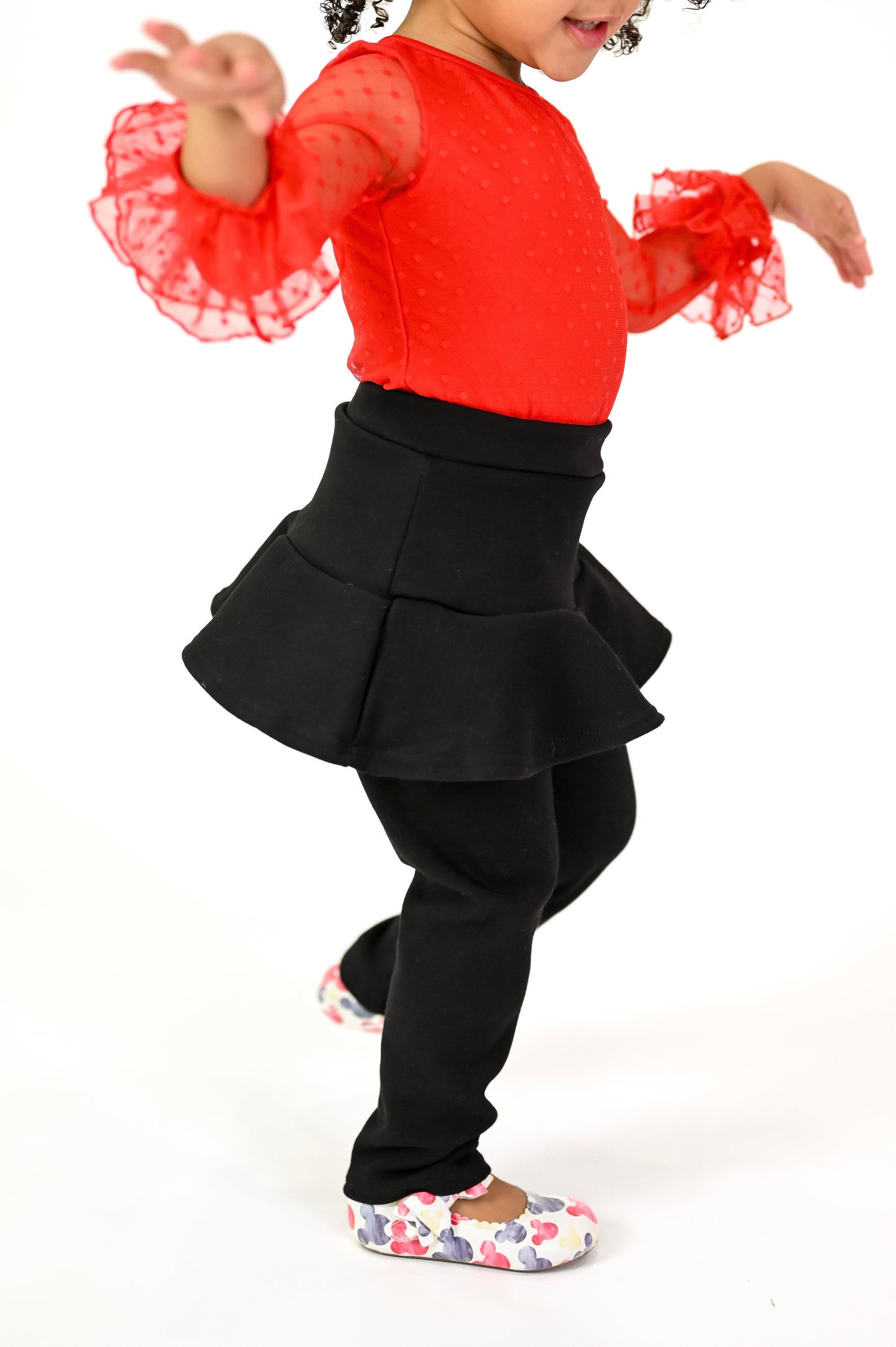 Skirted fleece lined leggings