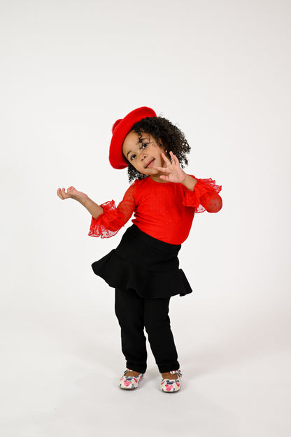 Skirted fleece lined leggings
