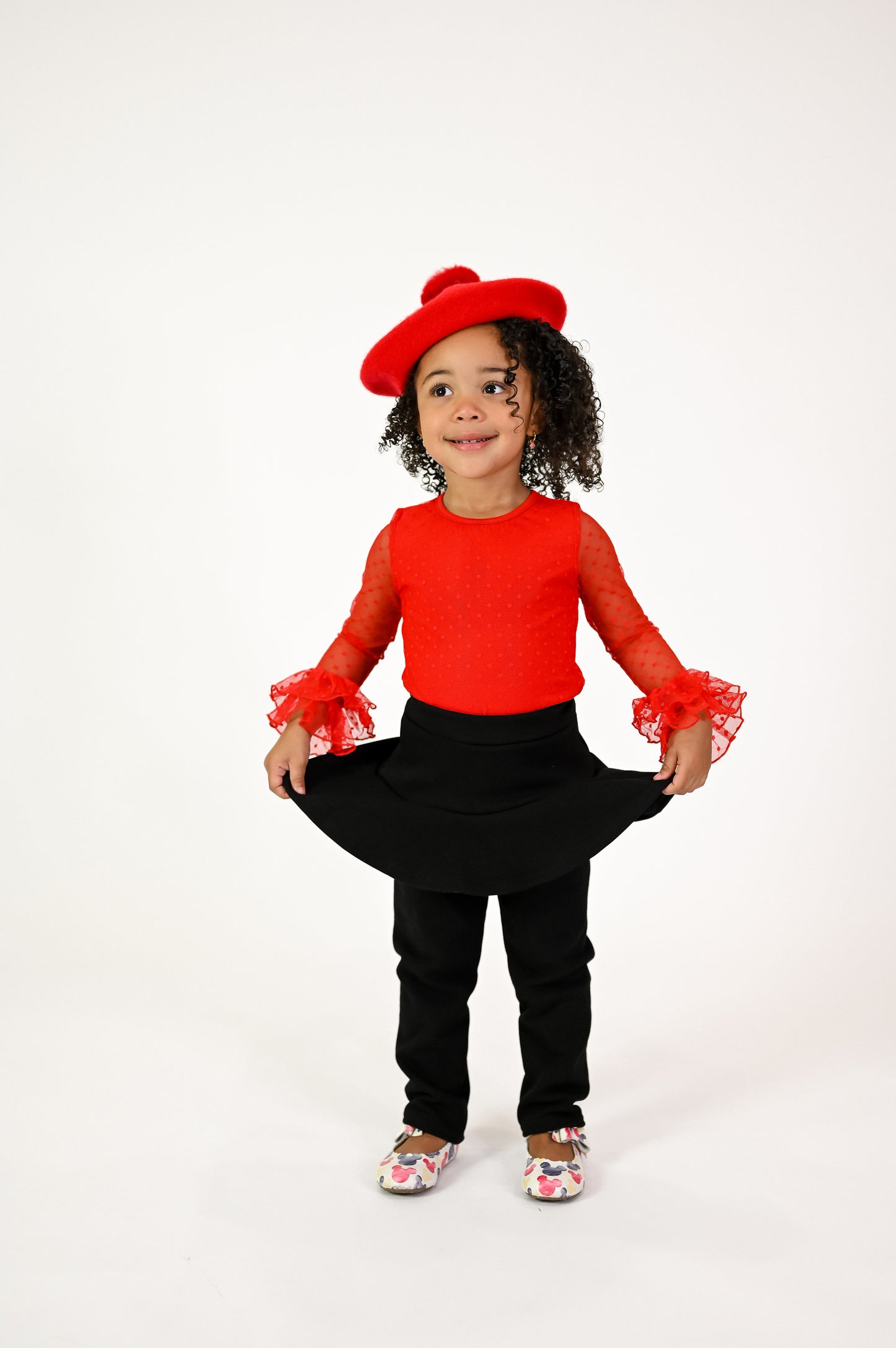 Skirted fleece lined leggings
