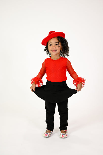 Skirted fleece lined leggings