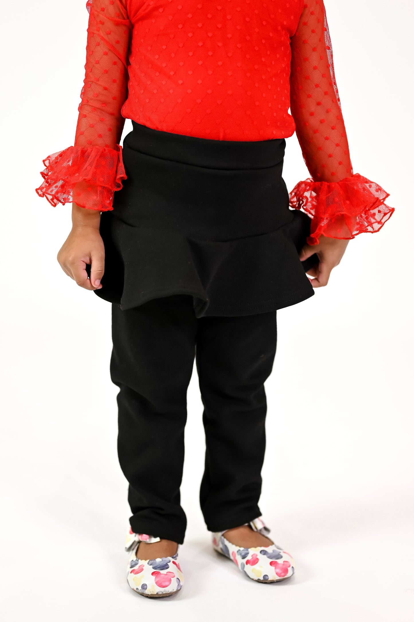 Skirted fleece lined leggings