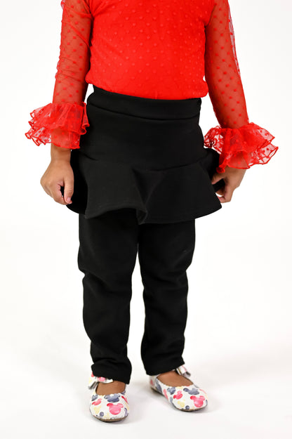 Skirted fleece lined leggings