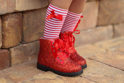Striped bow socks