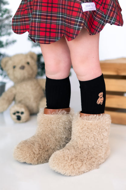 Teddy Bear embroidered socks