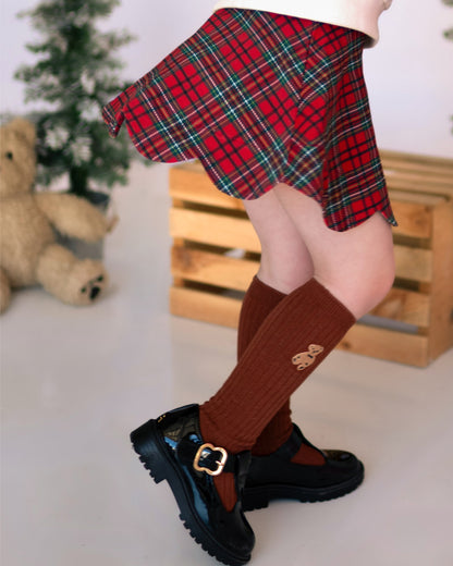 Teddy Bear embroidered socks