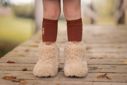 Teddy Bear embroidered socks