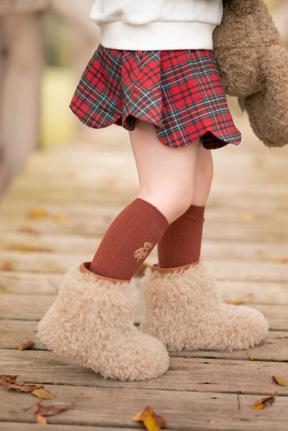 Teddy Bear embroidered socks