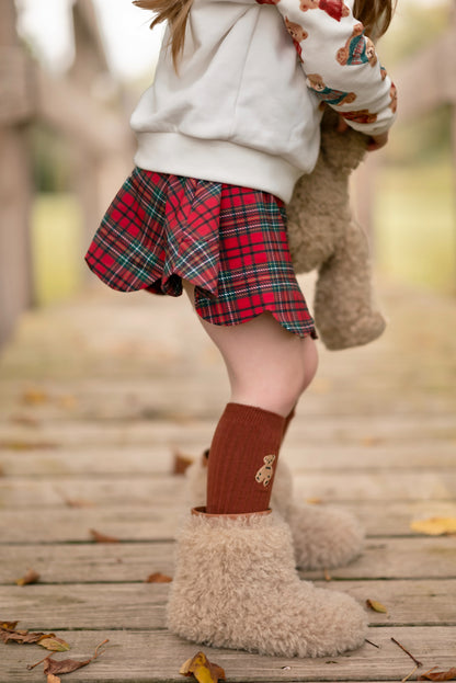 Teddy Bear embroidered socks