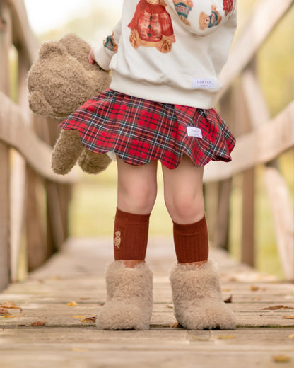 Teddy Bear embroidered socks