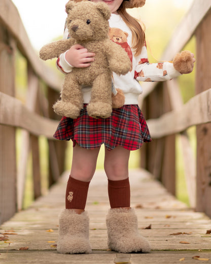 Teddy Bear embroidered socks