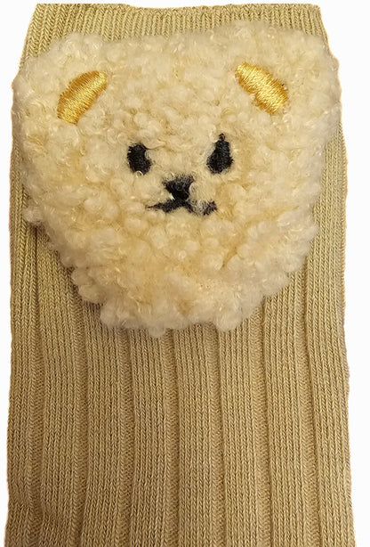 Teddy bear face socks (thinner bear)