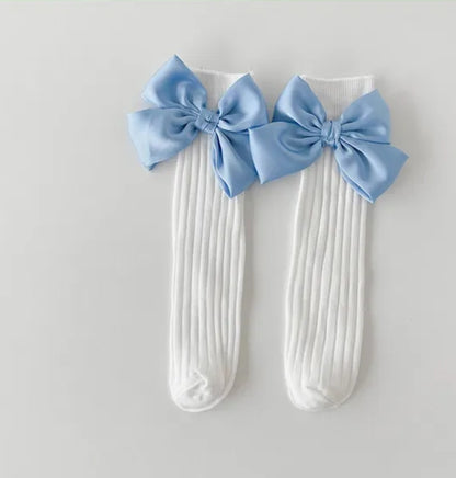 Satin bow socks