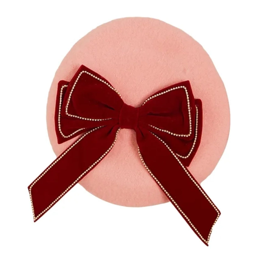 Contrast bow beret