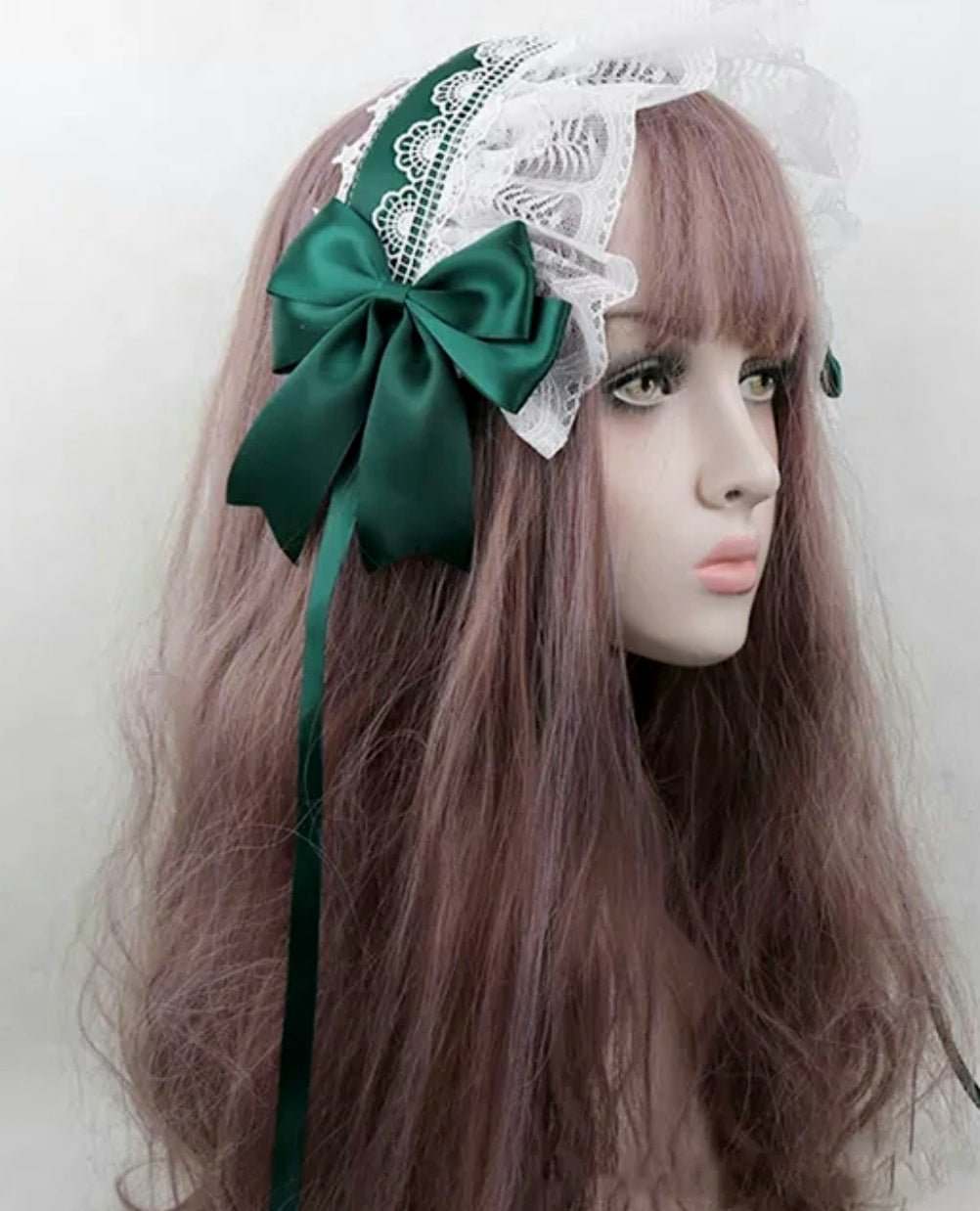 Ribbon lace headpiece with clips