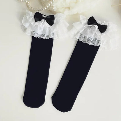 Frilly lace ruffle stockings