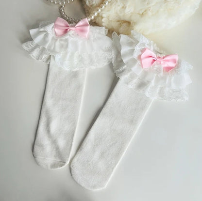 Frilly lace ruffle stockings