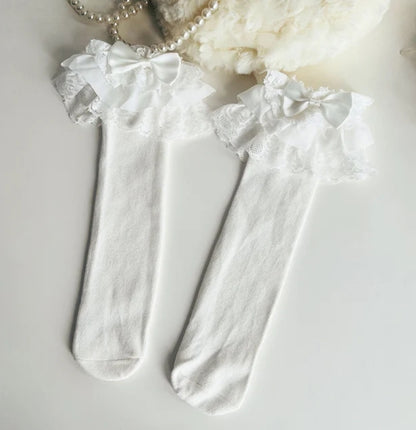 Frilly lace ruffle stockings