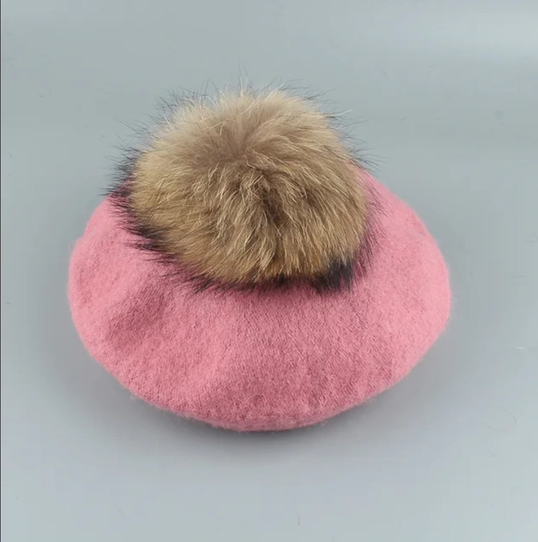 Fur pom beret - Adult