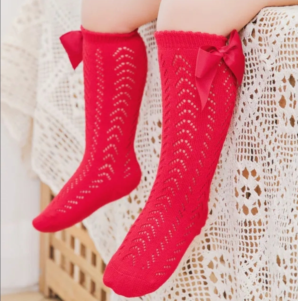 Bow crochet Socks