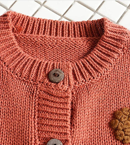 Fall floral embroidered cardigan