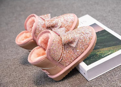 Cozy bling bow Winter boots