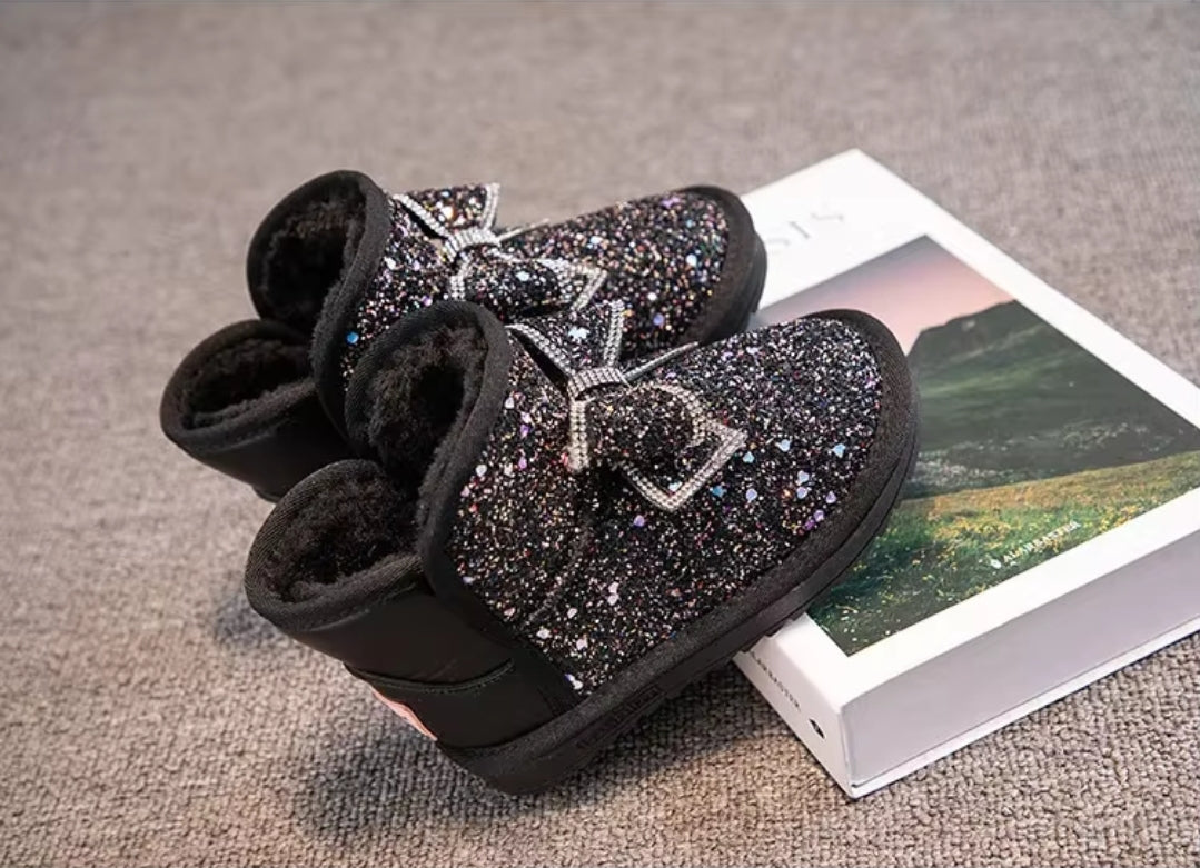 Cozy bling bow Winter boots