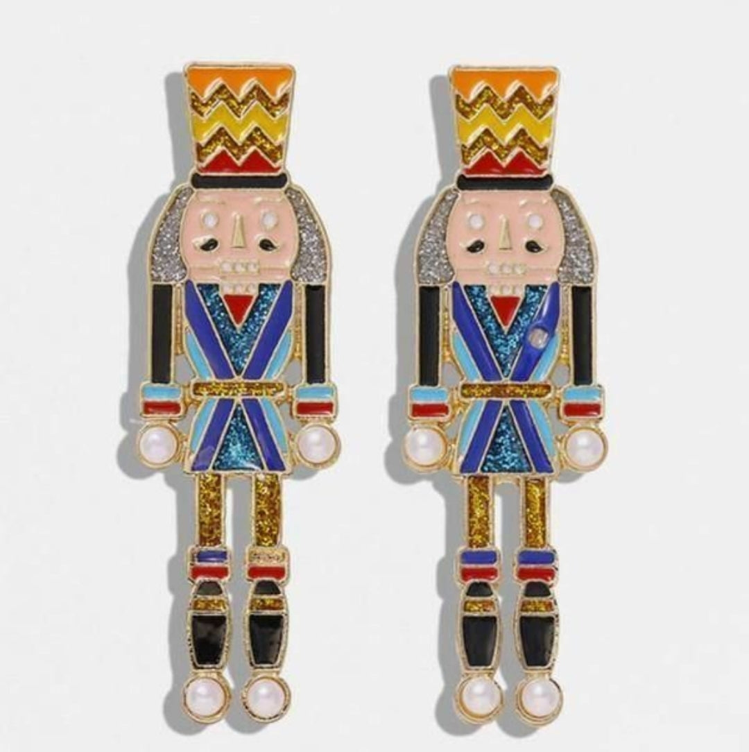 Nutcracker and elf holiday earrings