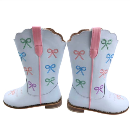 Rodeo Ribbons Bow embroidered cowboy boots