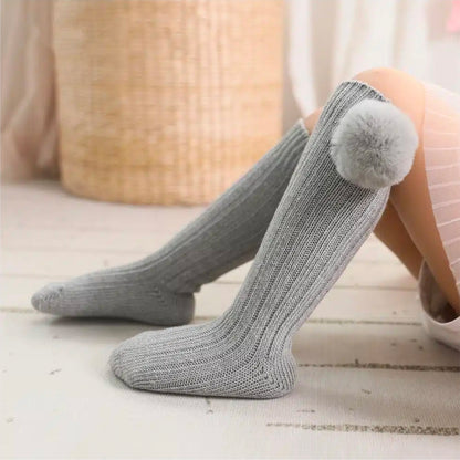 Sweet puff furry pom socks