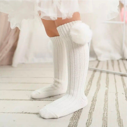 Sweet puff furry pom socks