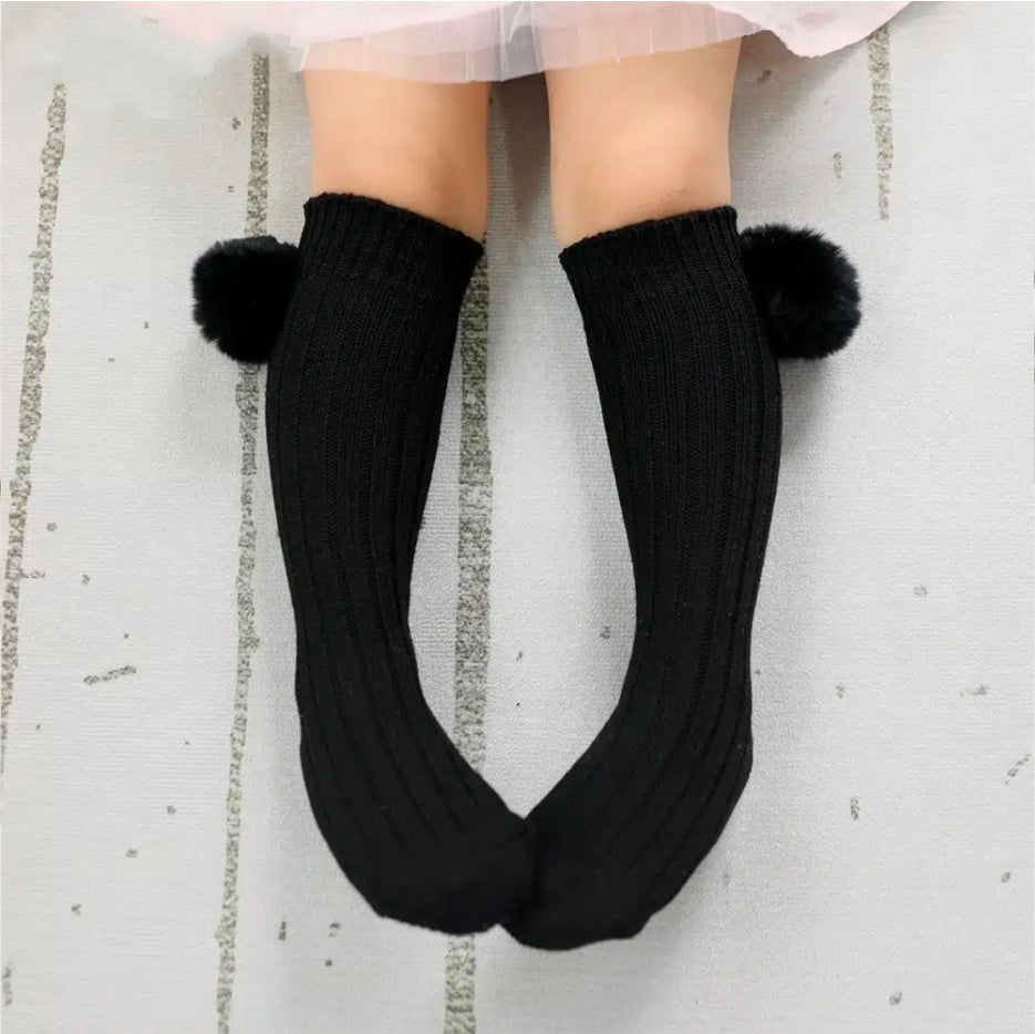 Sweet puff furry pom socks