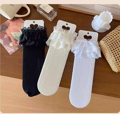 Cherie Amour Heart lace stocking