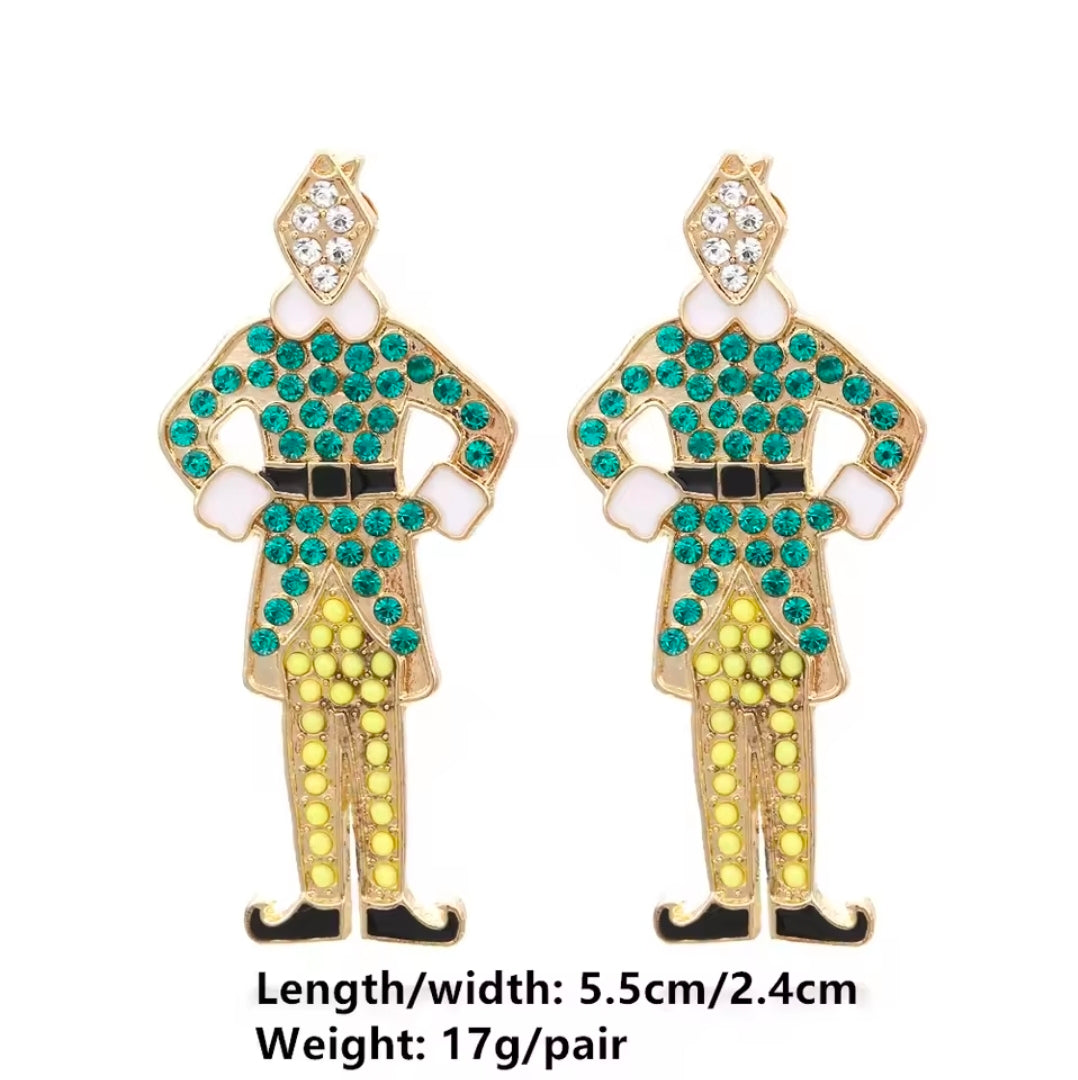 Nutcracker and elf holiday earrings