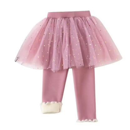 Skirted star tutu fleece lined leggings