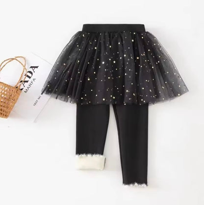 Skirted star tutu fleece lined leggings