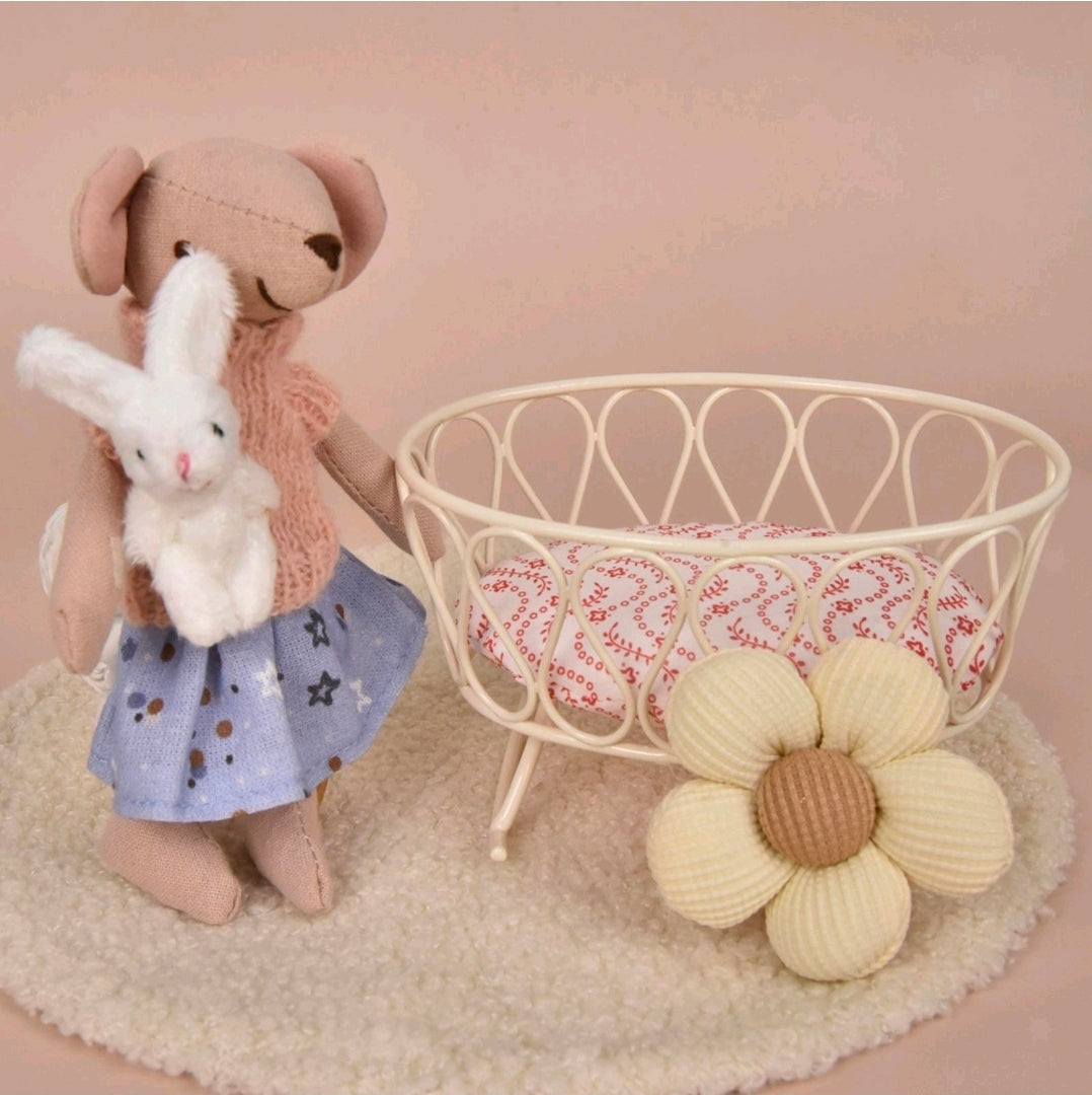 Maileg Mouse 1:12 Iron Cradle with Mat Blanket Set