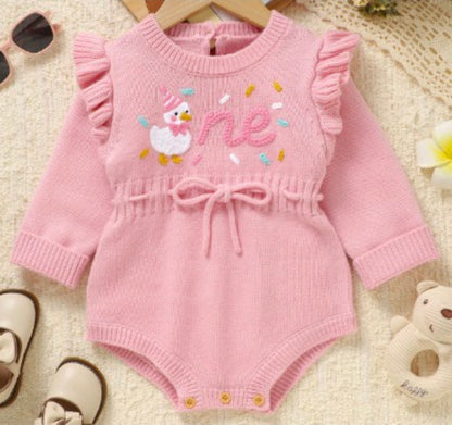 Silly Goose "One" First Birthday Romper