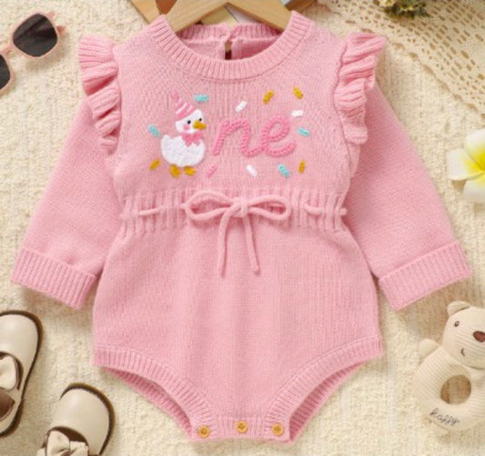 Silly Goose "One" First Birthday Romper