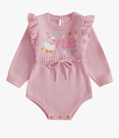 Silly Goose "One" First Birthday Romper