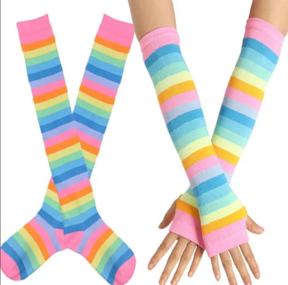 Rainbow socks/arm warmers bundle Adult