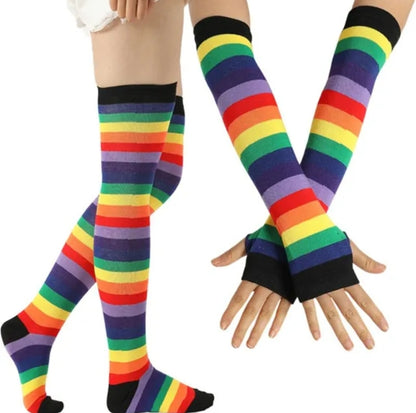 Rainbow socks/arm warmers bundle Adult