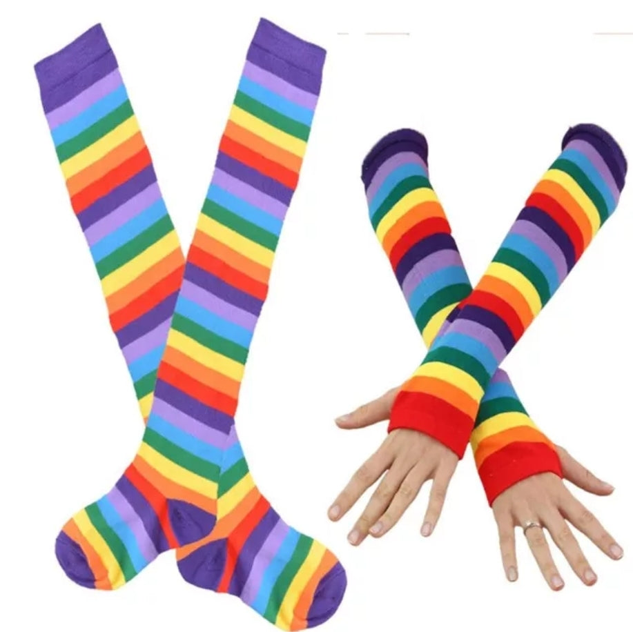 Rainbow socks/arm warmers bundle Adult