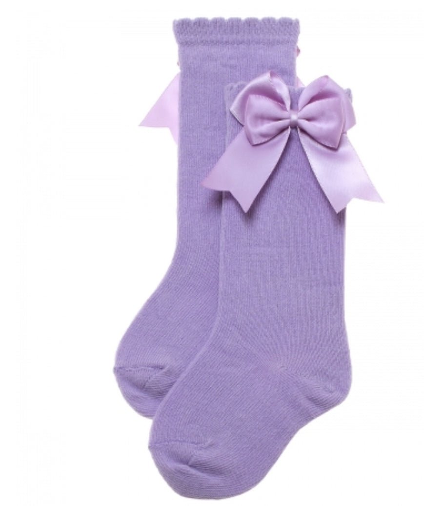 Double bow knee high socks