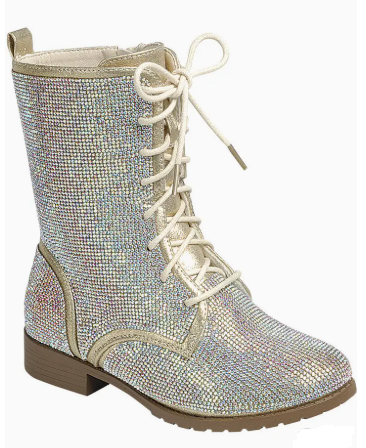 Starlight Sparkle Rhinestone combat Lace-Up Boots RTS