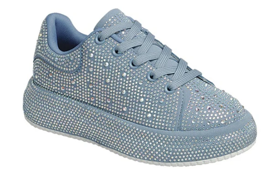 Sparkle Platform Rhinestone Girl's Sneakers