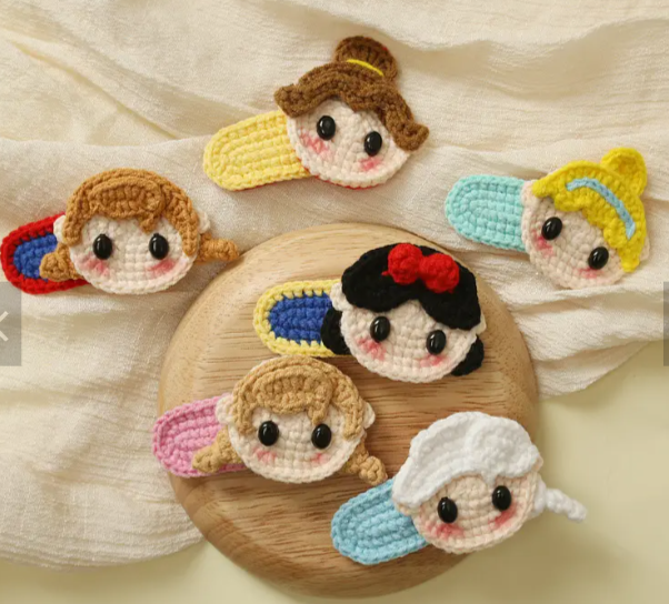 Crochet Princess Snap clips